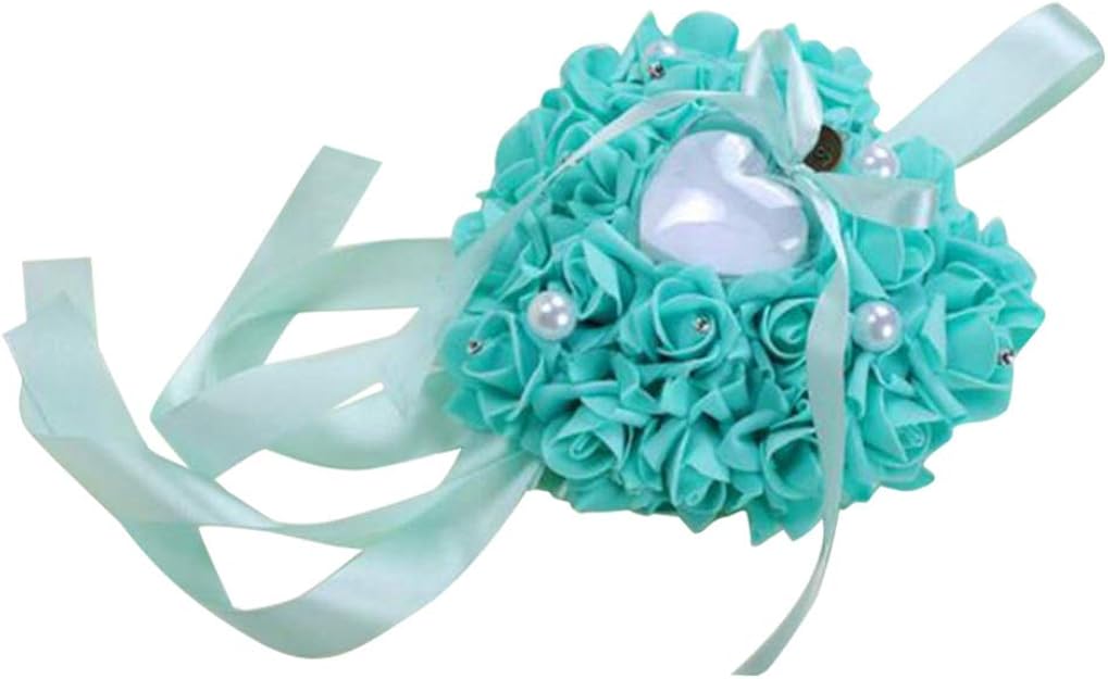 Amosfun Hochzeit Herz Ring Box Rose Blume Ring Halter herzförmige Ring