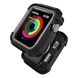 UMTELE Compatible with Apple Watch Case 42mm, Shock Proof Bumper Cover Scratch Resistant Protective Rugged Case Replacement for Apple Series 3/2/1 42mm, Nike+, Black/Grey
