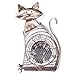 Deco Breeze DecoBreeze DBF0257 Animals/Insects Figurine Fan from Cat Collection in Pwt, Nckl, B/S, Slvr. Finish, 4 Inch, Antique Silver