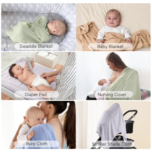 Momcozy Baby Muslin Swaddle Blanket, 4 Pack Large 47 X 47 Inches