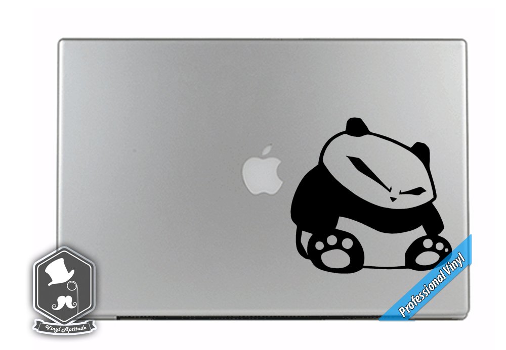 Cool Panda Bear Sitting JDM China Art Vinyl Decal Sticker for Apple MacBook Dell HP Alienware Asus Acer or Any Laptop Notebook PC Computer