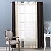NICETOWN Living Room Voile Panel Drapes - Crushed Sheer Window Curtain Crinkle Grommet Voile Draperies for Villa/Hall/Parlor (One Pair, W52 x L84, Beige)