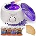 Auperwel Wax Warmer Waxing Kit - Hair Removal Bikini Waxing Kit Brazilian at home Wax Kit for women with 4 Hard Wax Beans 20 Waxing Spatulas (Hard Wax Kit)
