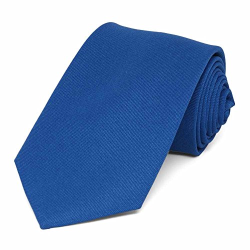 TieMart Cobalt Blue Matte Finish Necktie, 3