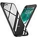 iPhone 7 Plus / 8 Plus Case，Cafele Clear Hybrid Case with Thin Tempered Glass Back Cover and Soft Silicone Rubber Bumper Frame for Apple iPhone 8 Plus / iPhone 7 Plus - Black Frame [Shock Absorption]