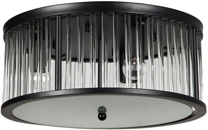 Lpzf Industrial Ceiling Light Round Retro Flush Mount Crystal