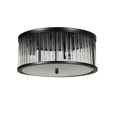Lpzf Industrial Ceiling Light Round Retro Flush Mount Crystal