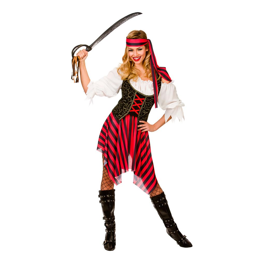 Wicked Costumes Adult Womens High Seas Pirate Fancy Dress Costume Pirate Outfit Buccaneer Halloween Party Costume - Medium (UK 14-16)