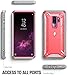 Poetic Galaxy S9 Plus Rugged Case, Revolution [360 Degree Protection] Full-Body Rugged Heavy Duty Case with [Built-in-Screen Protector] for Samsung Galaxy S9 Plus Pink/Gray