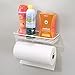 InterDesign Classico Paper Towel Holder with Shelf for Kitchen - Wall Mount; White