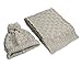 Lanzom® Women Lady Fashion Winter Warm Knitted Hat and Scarf Set Skullcaps (Beige)