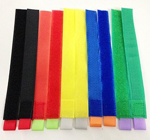 MobileSharpColor Velcro Hook &amp; Loop Wire Cable Ties Organizer Reusable ( 8 PCS Multi color )