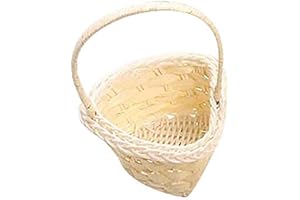 Yinpinxinmao Wicker Basket Gift Baskets Empty Oval Willow Woven Picnic Basket Cheap Easter Candy Basket Storage Wine Basket with Handle Egg Gathering Heart