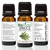 Biofinest Spruce Essential Oil - 100% Pure Organic Therapeutic Grade - Best for Aromatherapy, Skin and Hair Care, Ease Sleep Stress Bad Mood Fatigue Muscle Joint Pain Arthritis - Free E-Book (10ml)