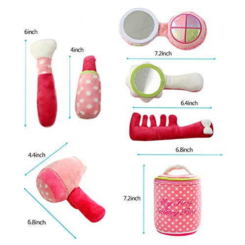 SHILOH Baby Fill and Spill Girl Pretend Play Make up Kit Mini Toiletry Bag Christmas Birthday Gift Pink