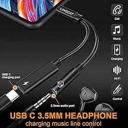 LAMSCAT USB C to 3.5mm Headphone Adapter and