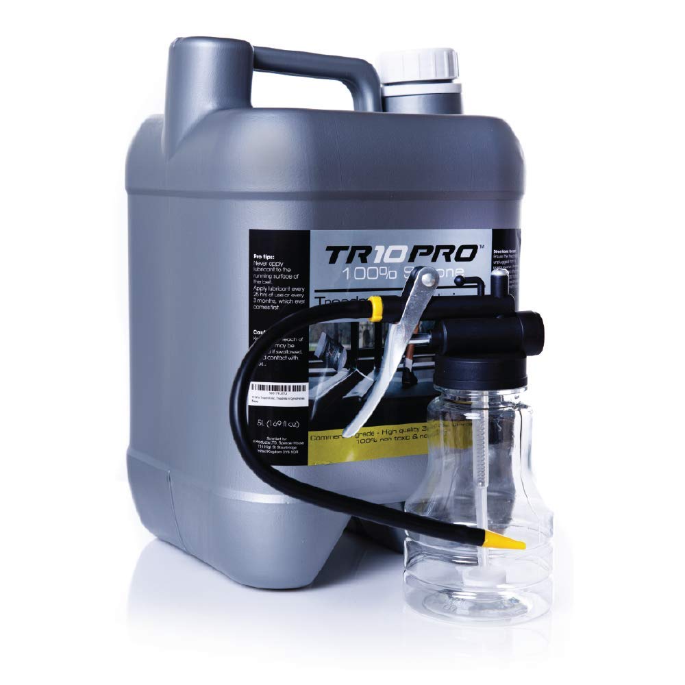 TR10PRO 5Ltr Treadmill Silicone Oil Lubricant For Treadmill Belt-Deck For Equipment Applications -Handy sturdy injection pump Easy to Use On All Home Treadmills & In Professional/Commercial Gyms