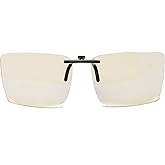 Vyzia Blue Light Blocking Clip-on Computer Lenses for Women and Men | Fits Over Glasses | Reduce Eye Strain, and Sleep Better | Anti-Blue Light Filter Clip for Dry Eyes Relief, and Digital Screens Use