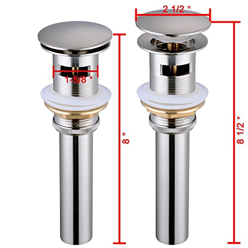 Купить 1 5/8" Lavatory Basin Sink Brass Pop Up Chrome Drain W/ Overflow