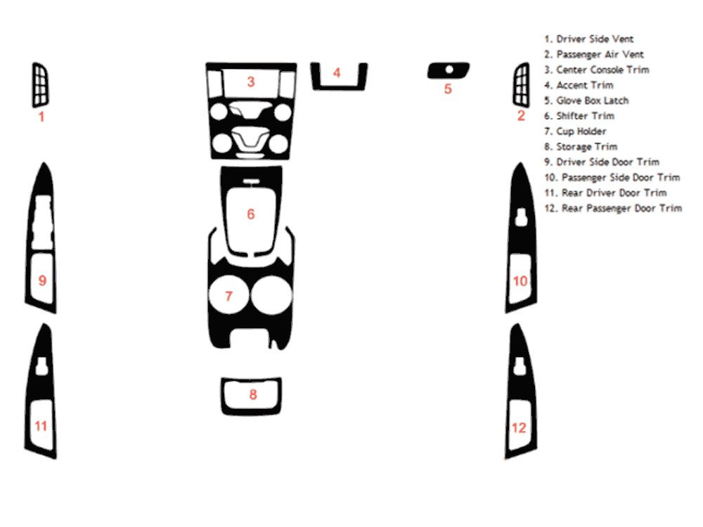 Rdash Dash Kit Decal Trim for Ford Fusion 2013-2017 - Wood Grain (Burlwood Honey)