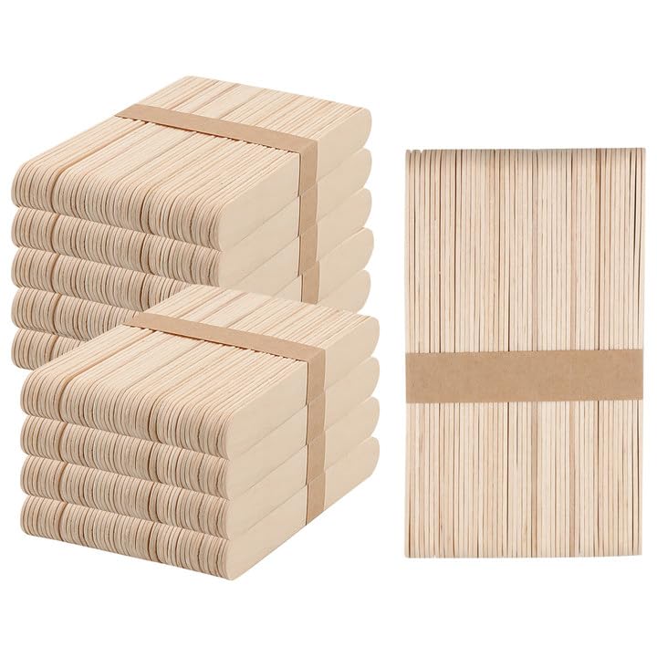 KEILEOHO 500 PCS Wooden Lolly Sticks, 6 Inch Wood Popsicle Sticks for Crafts, Arts, DIY, Decoration, 150x18x1.6mm