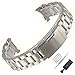 Weelovee 22mm Stainless Steel Watch Band with Curved End for Women Mens Metal Fold Over Wrist Strap