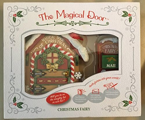 Magical Door of Christmas Mailbox 2 Piece Resin Fairy Wall Figurines Boxed Set