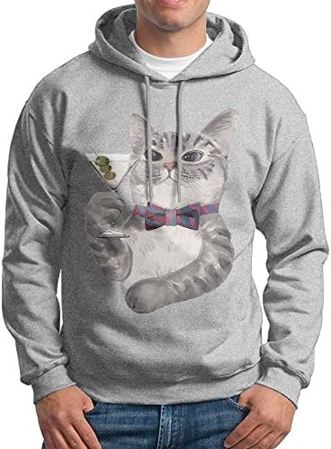 Men's Pullover Hoodie Sweatshirt Cat Kitten Illustration Printed Design