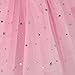 BUENOS NINOS Girl's 3 Layers Sequin Ballet Dance Skirt with Sparkling Stars Dress-up Tutu Pink