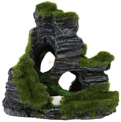 New Aquarium Fish Tank Ornament Rockery Mountain Cave Landscape Underwater Decor 6cGreen Set31