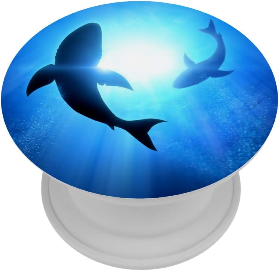 Great White Sharks Circle Under Waves Mount Holder Phone Stand Grip Phone Popper