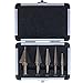 Titanium HSS Step Drill Bits Set with 1/4-Inch and 3/8-Inch Shanks By Centh, SAE, 5-Piece with Aluminum Protective Case