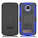 Motorola Moto Z2 Force Case, Zenic Full-Body Heavy Duty Shockproof Protective Hybrid Case Cover with Swivel Belt Clip and Kickstand for Moto Z2 Force (Blue)