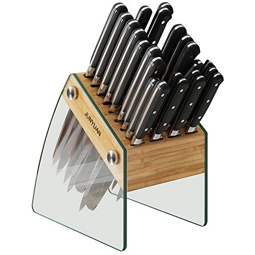 23 Slot Clear Knife Block Without Knives,Kitchen Knife Holder Organizer