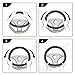 CAR PASS Rainbow Sporty Leather Steering Wheel Cover Universal Fits for 95% Truck,SUV,Cars,14.5-15inch Anti-Slip Safety Comfortable Desgin (Black Pink)
