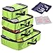 XABL Packing Cubes Travel Luggage Organizer 4PC Set (Green)