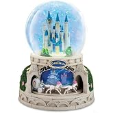 The Bradford Exchange Disney Cinderella Illuminated Musical Glitter Globe &ndash; Light-Up Castle with Moving Carriage and Movie Music