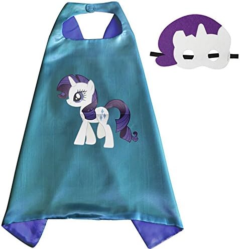 Whoopgifts Rarity Costume Superhero Capes with Masks for Kids, Girls My Little Pony Birthday Party Favors, Dress up & More