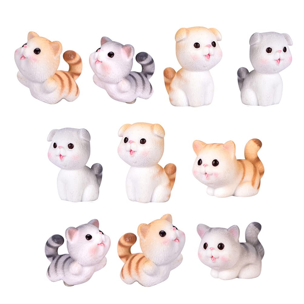 HEALLILY 10pcs Miniature Cat Figurines Animal Figure Cat Characters