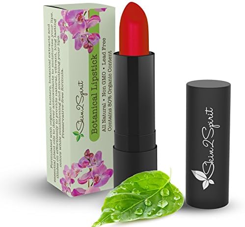 Botanical Lipstick (BERRY RED) Natural | Organic | Certified Cruelty Free | Lead Free | Paraben Free | Gluten Free | Healthy | Moisturizing | Vibrant Color that's Good for your Lips!
