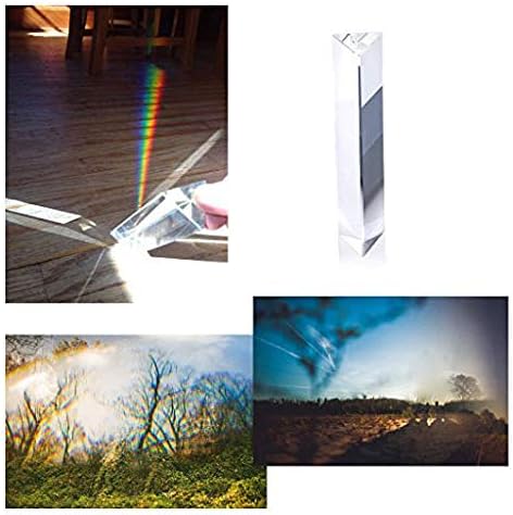 Caxmtu Photo Photography Optical Glass Triangular Prism 4" Rainbow Color Teach Spectrum