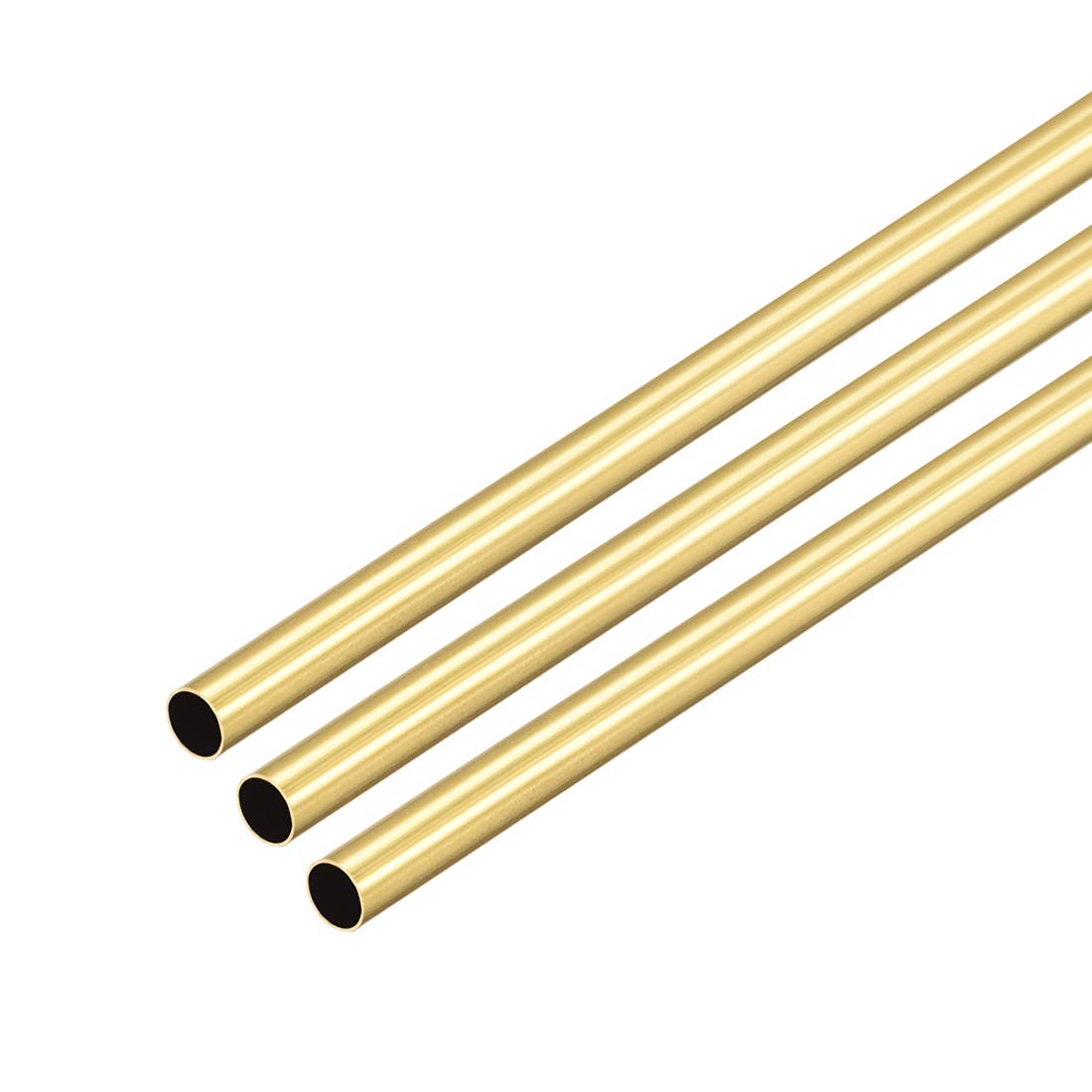 sourcing map Brass Round Tube, 300mm Length 4.5mm OD 0.2mm Wall Thickness, Seamless Straight Pipe Tubing 3 Pcs