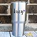 Set of 2 Custom Word or Name with Heart Vinyl Decal Sticker for for Tumbler, Cup, Water Bottle, Laptop, Car Window Accessories for Women - Personalized Gift - Custom Size and Colors, Glitter Available