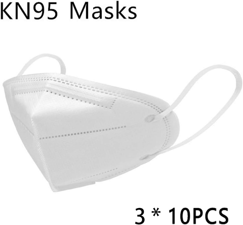 GULEHAY 30 PCS Anti Pollution Dust Mask, PM2.5 N95 Face Mouth Mask with Breathing Valve, Particulate Respirator Mask for Blocking Smog, Pollen, Haze, etc.