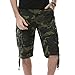 AOQ Men's Camo Cargo Shorts Cotton (32, Drak Army Green Camouflage)