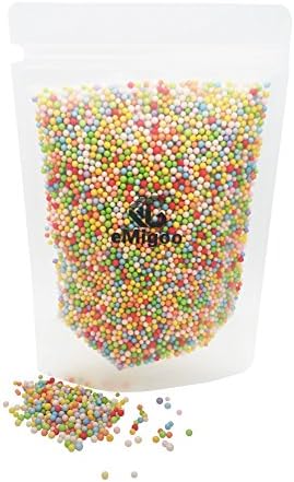 eMigoo Styrofoam Balls Polystyrene Foam Balls, Assorted Color, 0.1 - 0.18 Inches for Slime Making DIY Crafts Ornament, 5000 Pieces