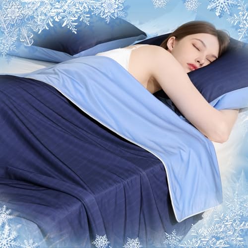 Luxear Cooling Blanket Summer Breathable Blanket with Arc-Chill Q-MAX 0.5 - Lightweight Duvet Cooling Blanket for Hot Nights - 200 x 220 cm, Blue