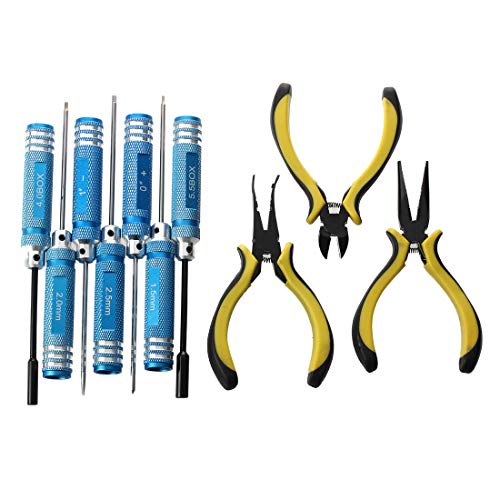 RC Reparatur Werkzeug - SODIAL(R) 10 in 1 RC Hubschrauber Schraubendreher Zangen Hex Reparatur Werkzeug Set – Bild 4