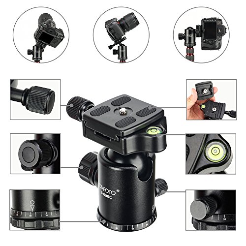 BONFOTO B690C Portable Carbon Tripod Monopod Kit & Ball Head Compact for Canon Sony, Nikon, Samsung, Panasonic, Olympus, Kodak, Fuji, DSLR Cameras and Video Camera - Thumbnail 2