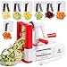 Dimrom, Spiral Vegetable Cutter, Pasta Noodle Maker - Healthy Veggie Food Spiraler, Safe, Easy and Convenient To Use, Kitchen Spiralizer Machine - Complete 7 Blades Food Slicer with Extra Blade Caddy